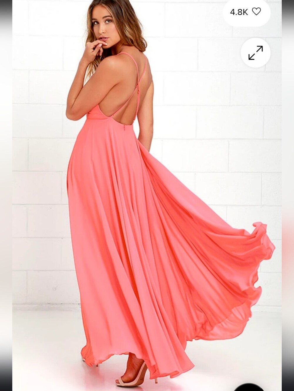 Lulu’s Mythical Kind Of Love Coral Pink Maxi Dress